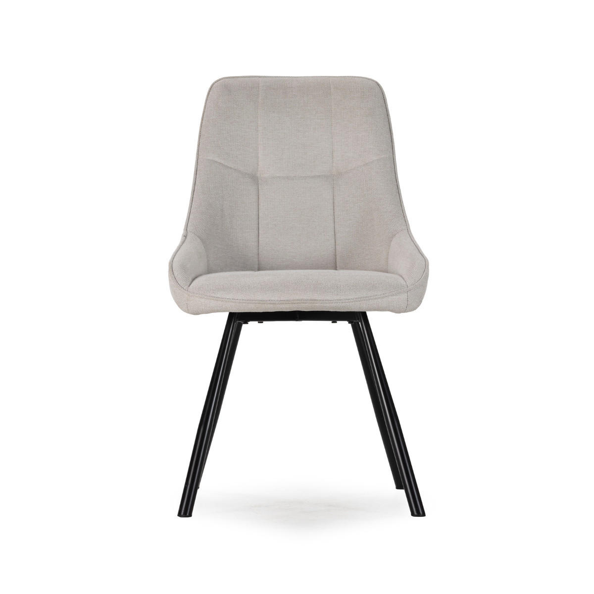 STÜHLE 4er-Set aus Stoff mit Metallbeinen 59/85,5/51,5 cm - Beige, Textil (59/85.5/54cm) - Calicosy