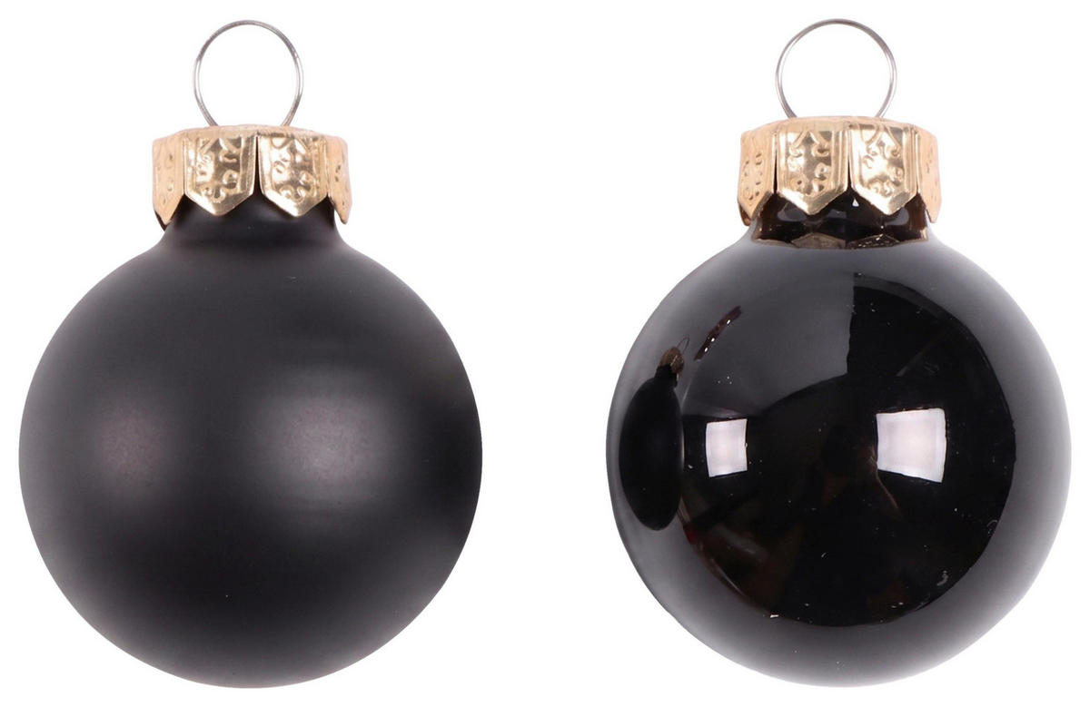 CHRISTBAUMKUGEL Noel Schwarz, 15-teilig - Schwarz, Glas (1/1/1cm) - Mömax