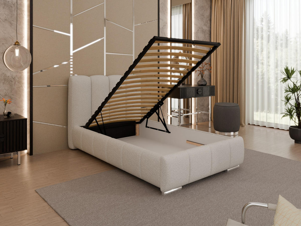 POLSTERBETT Zaira 100x200cm – Elegantes Polsterbett für modernen Wohnstil , ohne matratze, cappuccino - Cappuccino, Holz (100/200cm) - Panda Möbel