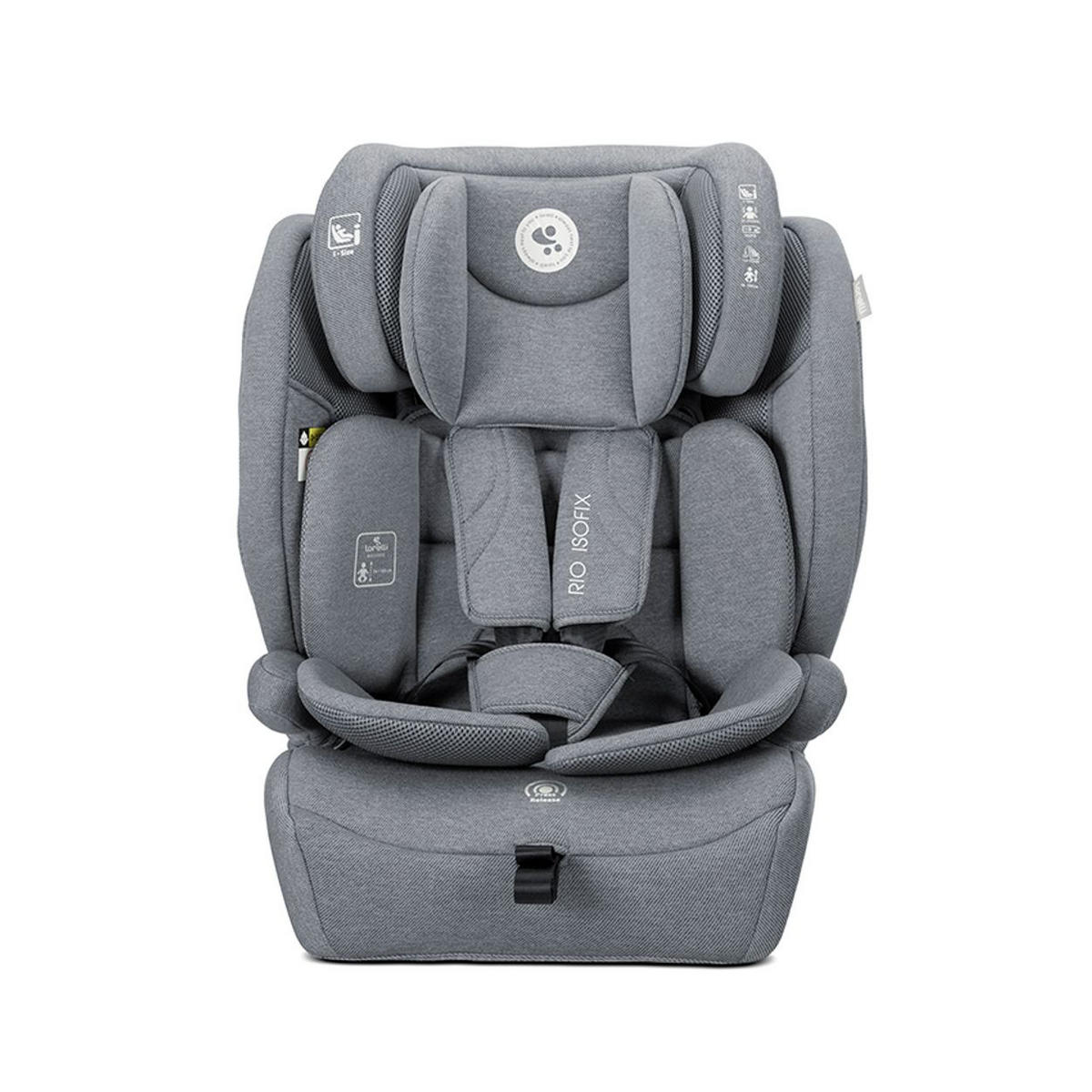 KINDERSITZ i-Size Rio hellgrau (76 - 150 cm) Isofix Top Tether Kissen verstellbar - Silberfarben, Kunststoff (45/60/43cm) - Lorelli