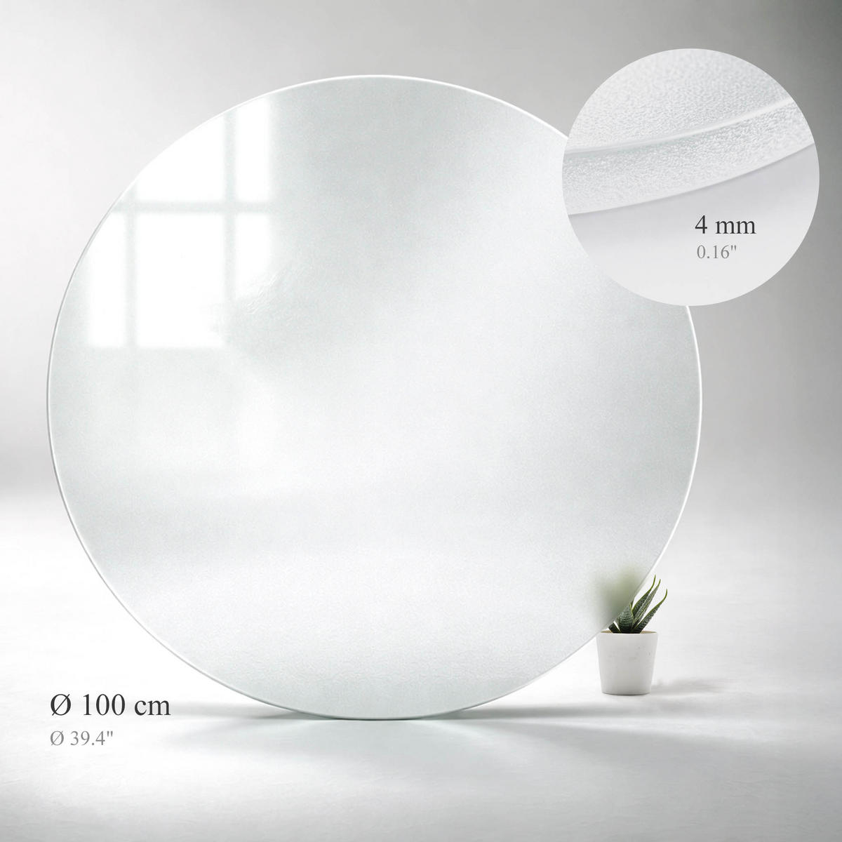 TISCHPLATTE Ø100 cm milchglas - Transparent, Glas (100/100/0.4cm) - TULUP