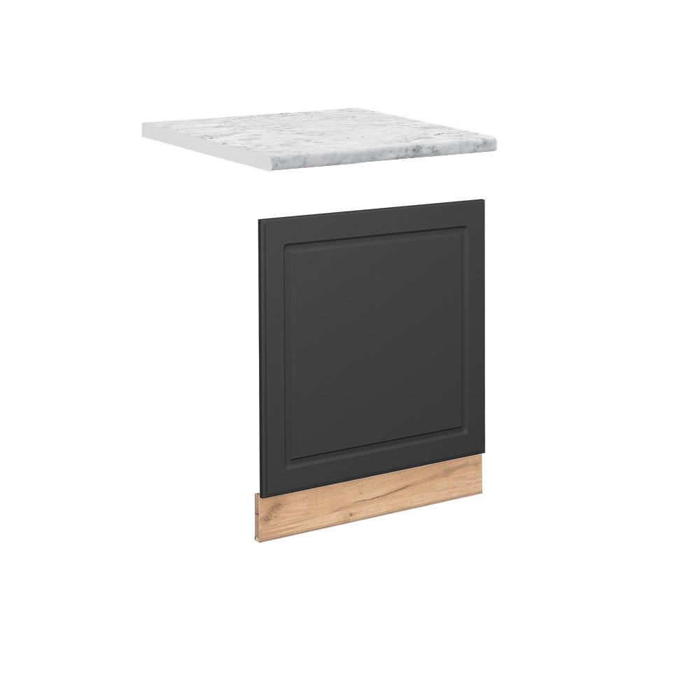 FRONTBLENDE Fame-Line Anthrazit-Gold 60 cm, AP Marmor - Anthrazit/Eiche Wotan, Holzwerkstoff (60/67.4/1.6cm) - Vicco