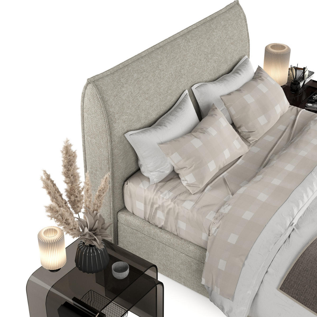 POLSTERBETT Tuvalu mit Stauraum 140/200 cm Beige im Alta Stoff - Beige/Schwarz, Holz/Holzwerkstoff (140/200cm) - AltaBeds