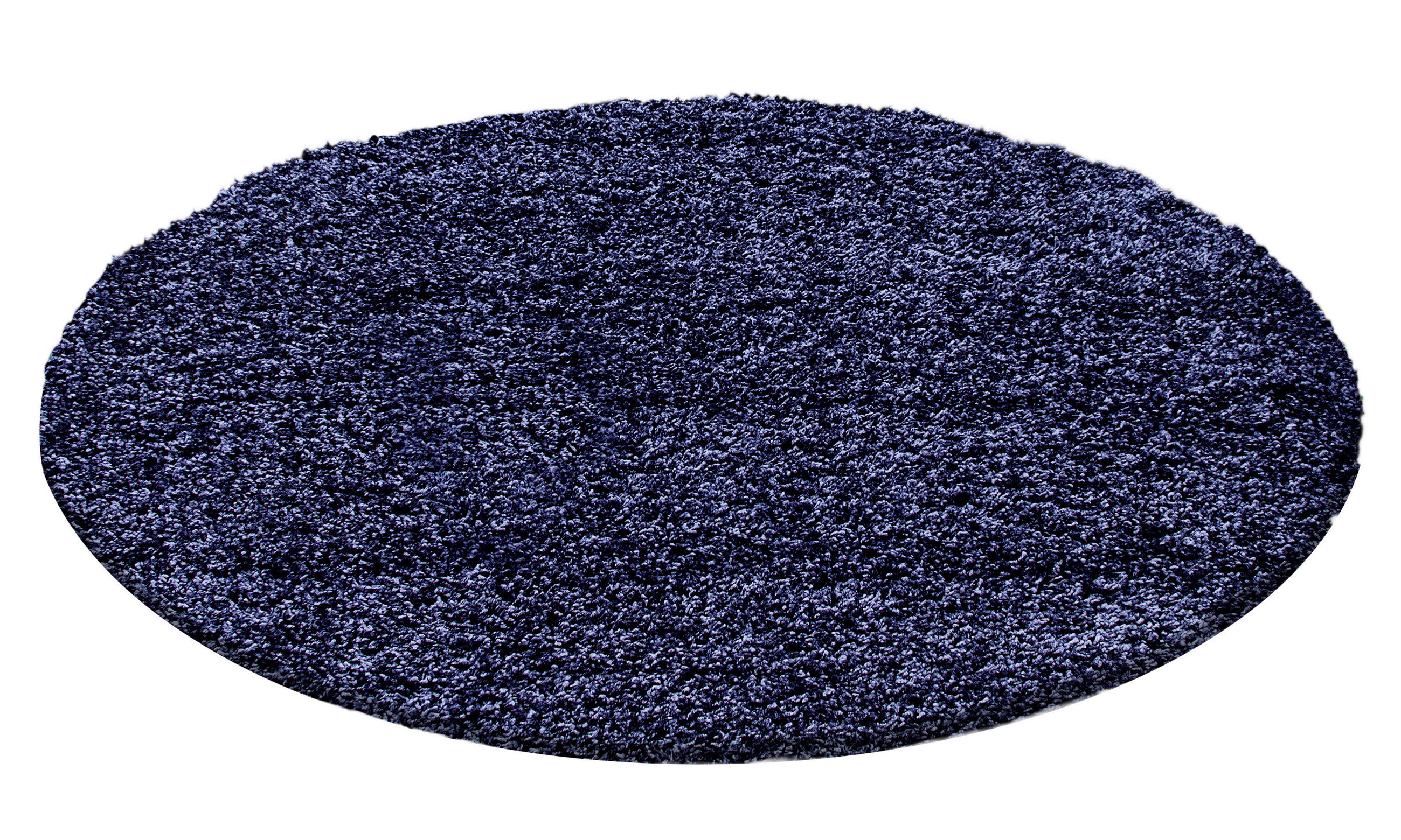 TEPPICH Hochflor Unifarben Polypropylen Wohnzimmer Shaggy Marineblau Rund 80x80 - Blau, Textil (80/80cm) - KADIMA DESIGN