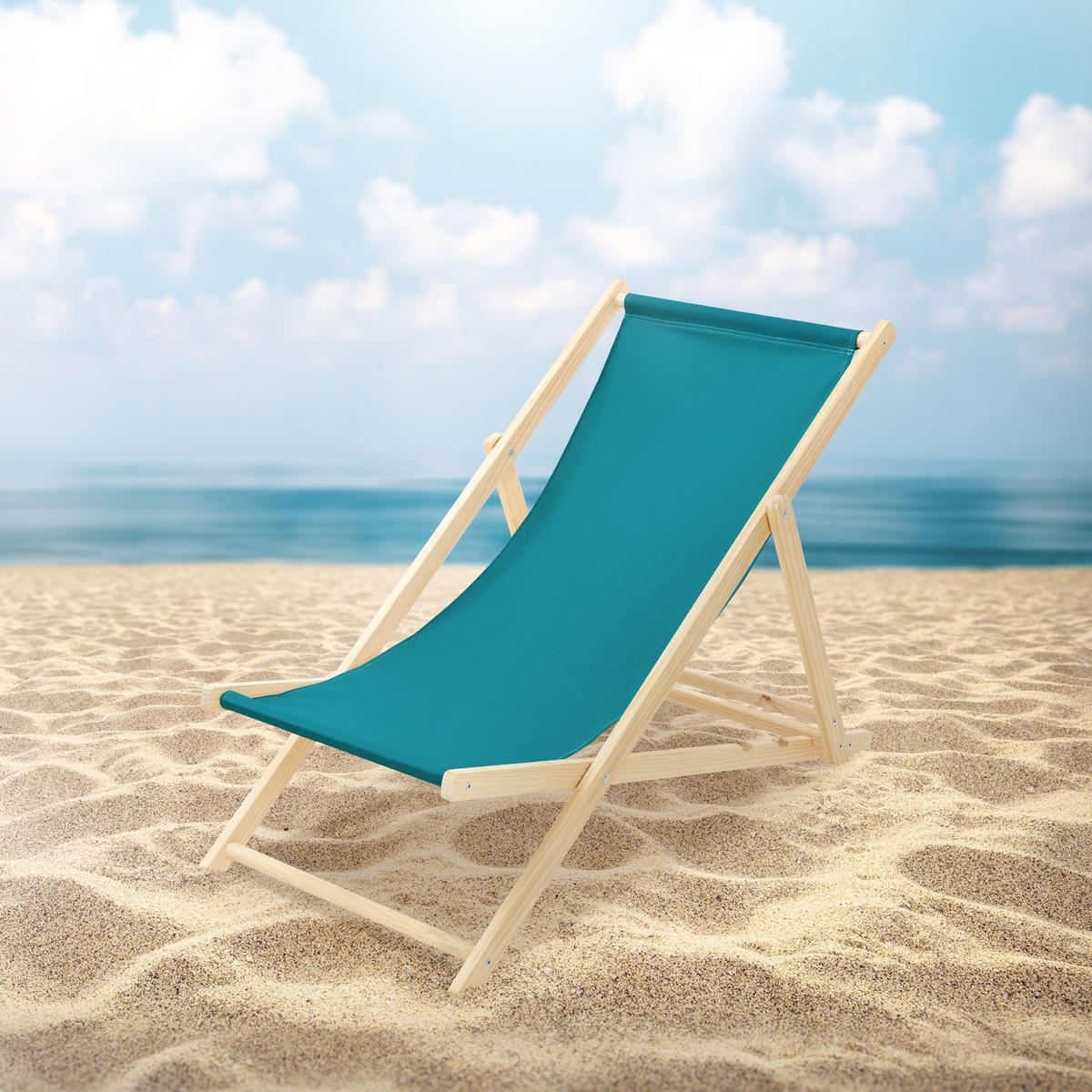 LIEGESTUHL Dunkelgrün - Türkis, Holz (57.5/83/100cm) - ECD-Germany