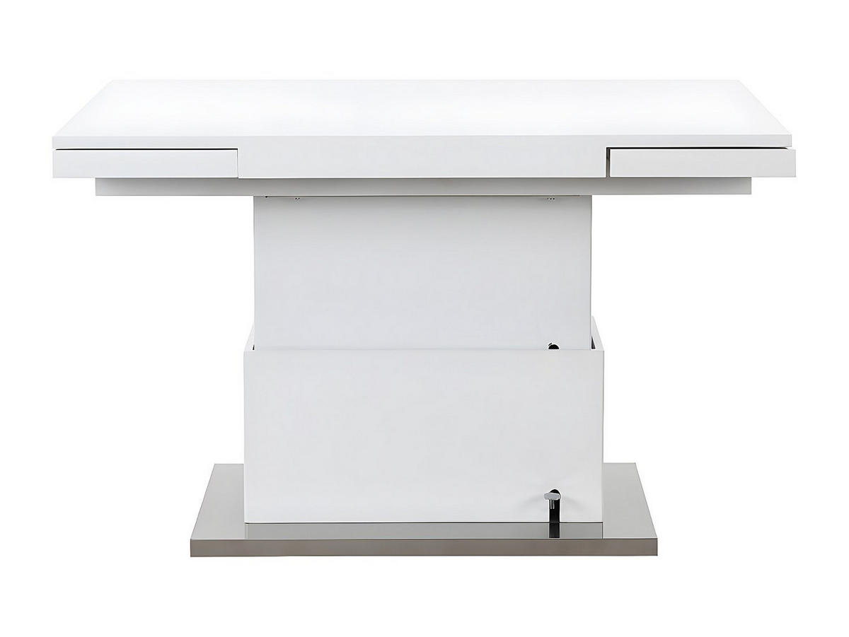 MULTIFUNKTIONSTISCH Couchtisch & Esstisch - Höhenverstellbar & ausziehbar - MDF lackiert - Weiß - LAURIA - Weiß, Holz (180/75/75cm) - Vente-Unique