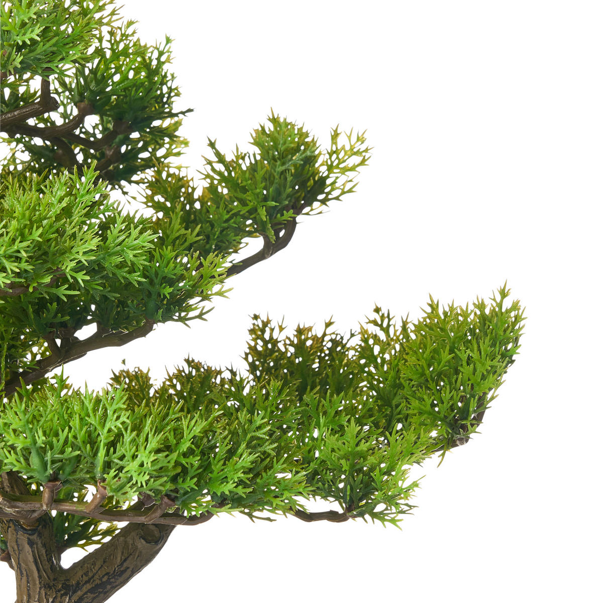 KUNSTPFLANZE im Blumentopf 37 cm Grün Pine - Schwarz/Grün, Kunststoff (37cm) - Beliani