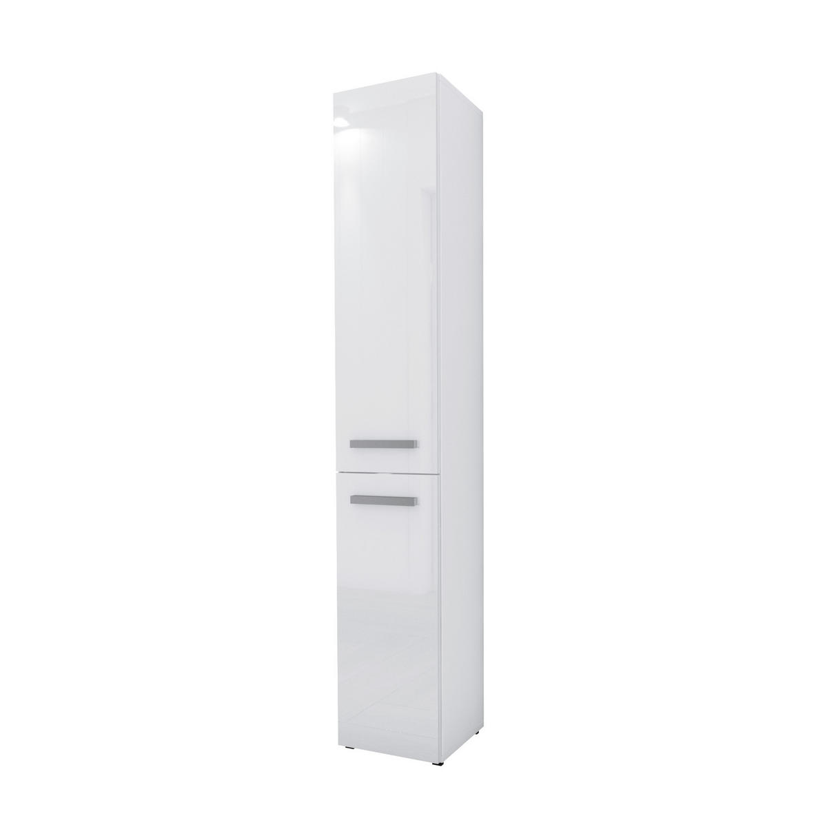 BADEZIMMERSCHRANK: Mattweiß /Weiß glänzend, 30 cm x 174 cm x 30 cm - Weiß Hochglanz/Weiß, Holzwerkstoff (30/170/30cm) - 3XE LIVING