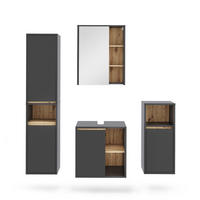 SADA KOUPELNOVÉHO NÁBYTKU Viola Grey/Artisan - šedá/dub artisan, kompozitní dřevo (60/60/45.5cm) - Vicco