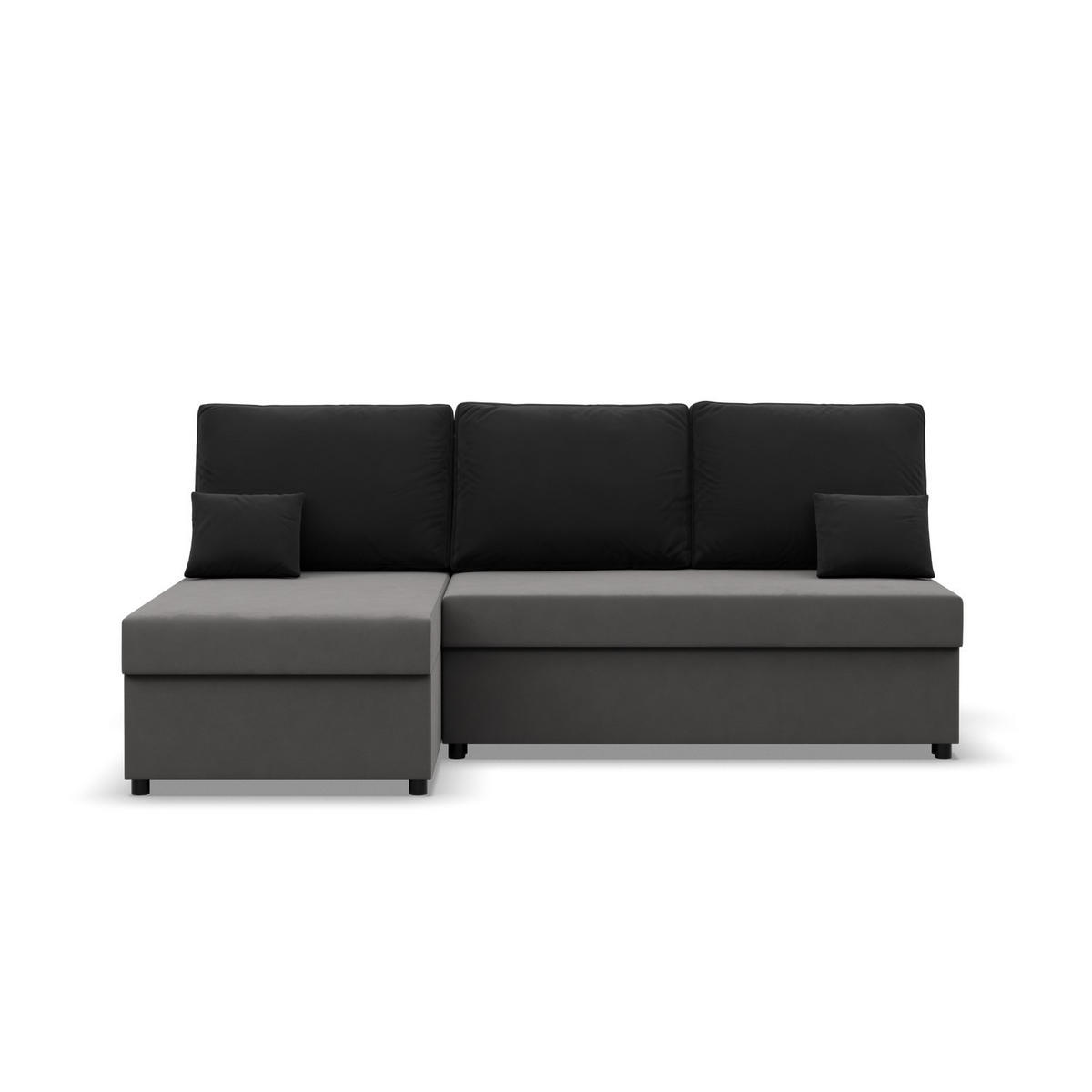 ECKSOFA MIT SCHLAFFUNKTION KEMI BONELL Grau/Schwarz - Schwarz/Grau, Textil (138/201cm) - Mebligo