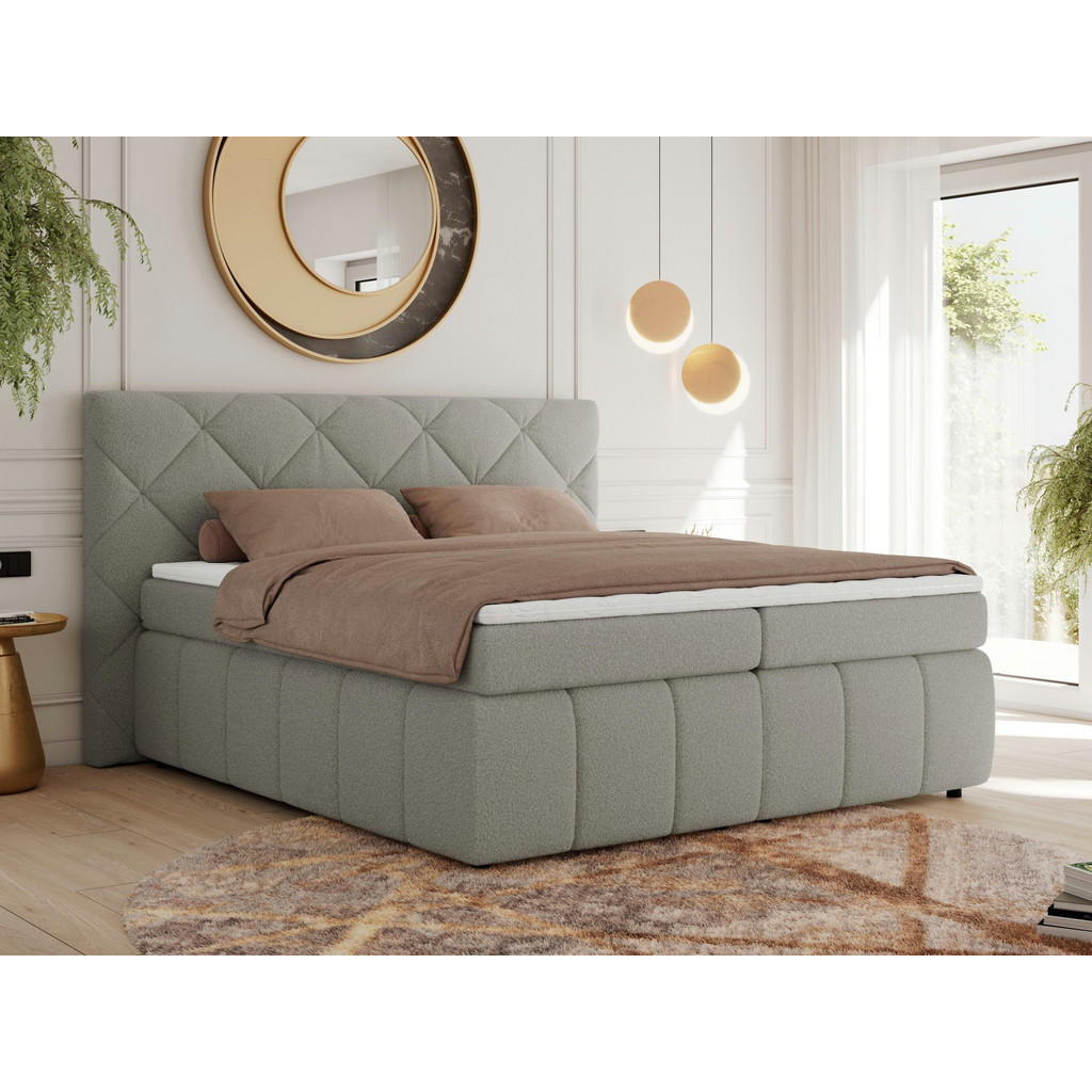 Thumbnail - Xxxl Boxbett, Hellgrau, Textil, 2-Sitzer, H4, Rechteckig, 180x200 cm, Oeko-Tex®, Schlafzimmer, Betten, Boxspringbetten