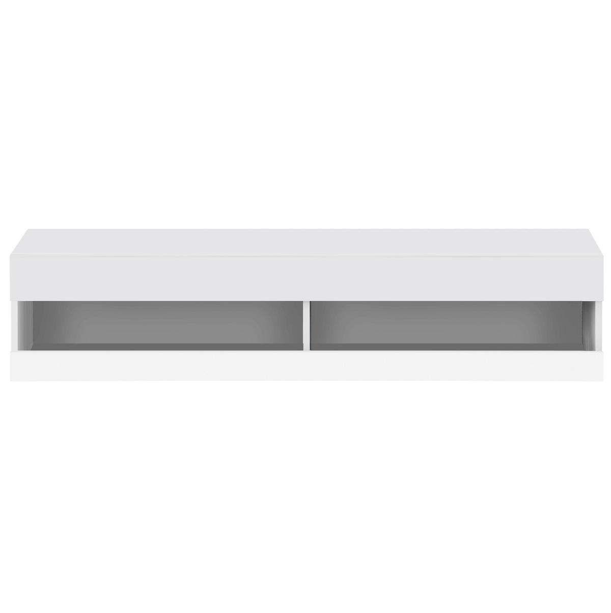 LOWBOARD 140/40/30,5 cm aus MDF mit LED-Beleuchtung Weiß - Weiß, Holzwerkstoff (140/30.5/40cm) - Modenvie