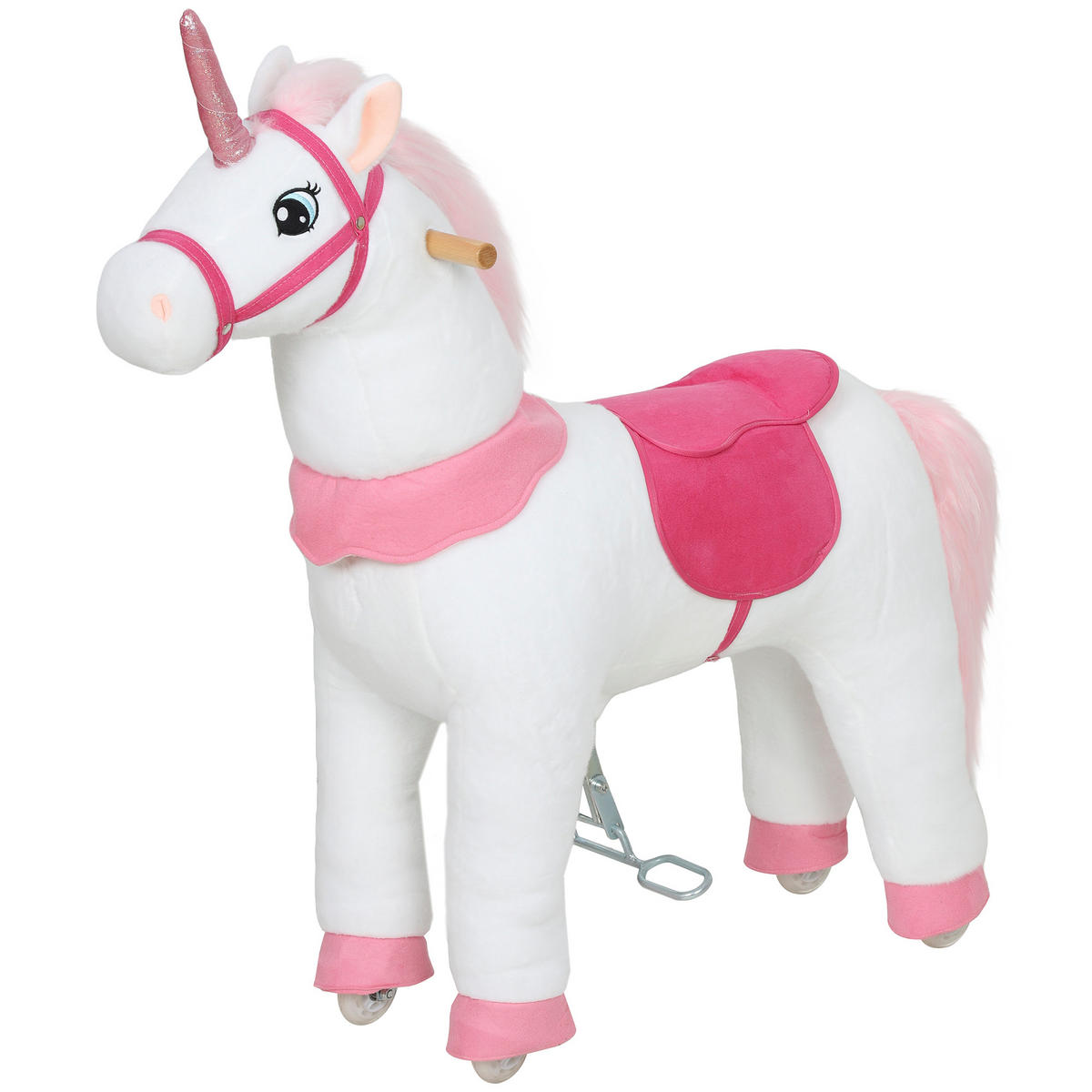 REITPFERD DE-10210 Einhorn-Design, sanfte Räder Weiß - Weiß, Metall (36/96/96cm) - ComfortXL