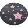 TEPPICH Kinder Sterne Polypropylen saugroboter Kurzflor Kinderzimmer Pink Rund 160x160 - Rosa, Textil (160/160cm) - KADIMA DESIGN