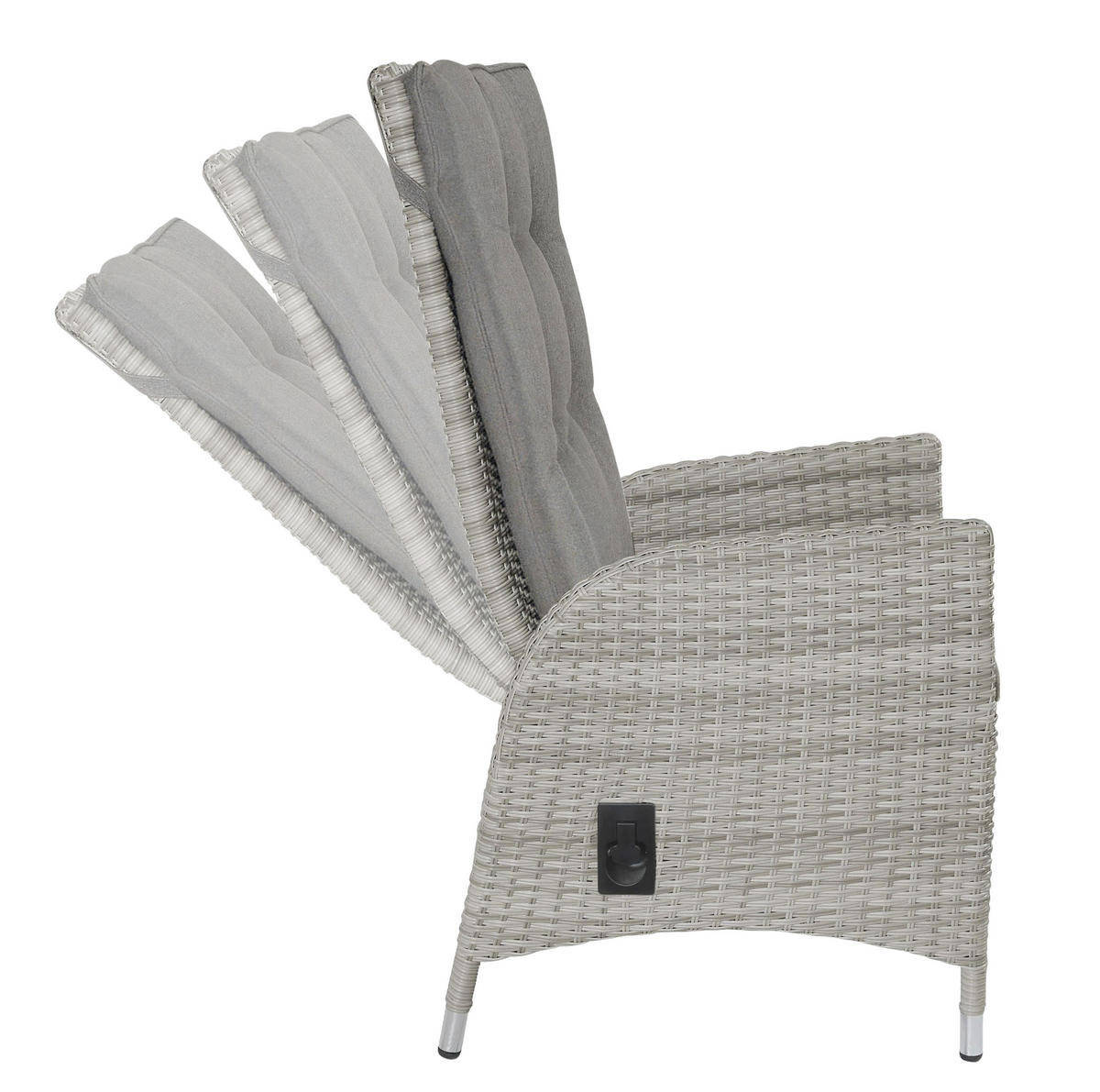 GARTENSTUHL Rio, Rattan grau - Grau, Kunststoff/Metall (58/110/65cm) - dasmöbelwerk