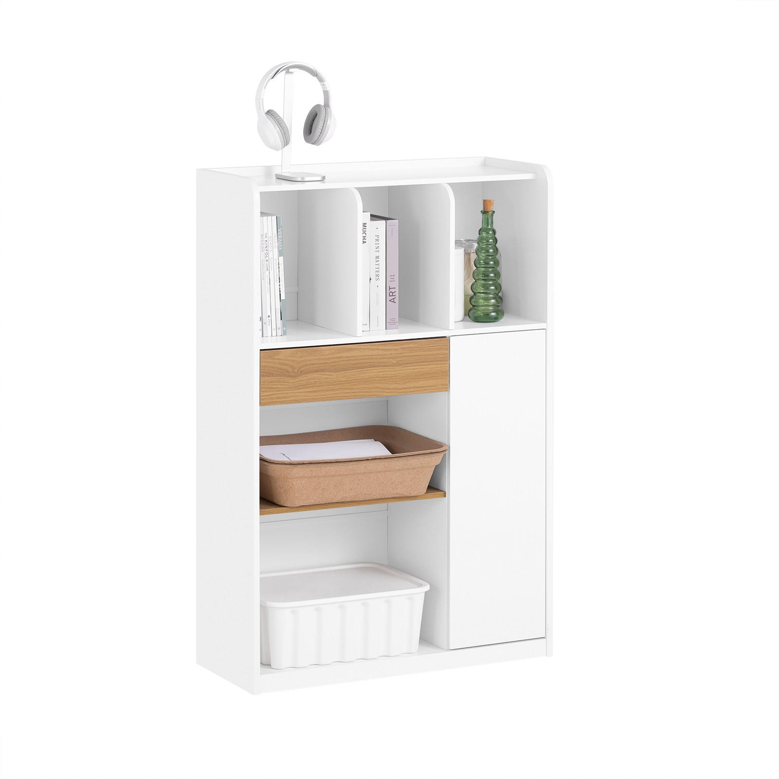 BÜCHERREGAL Weiß - Weiß, Holzwerkstoff (72/110/30cm) - SoBuy