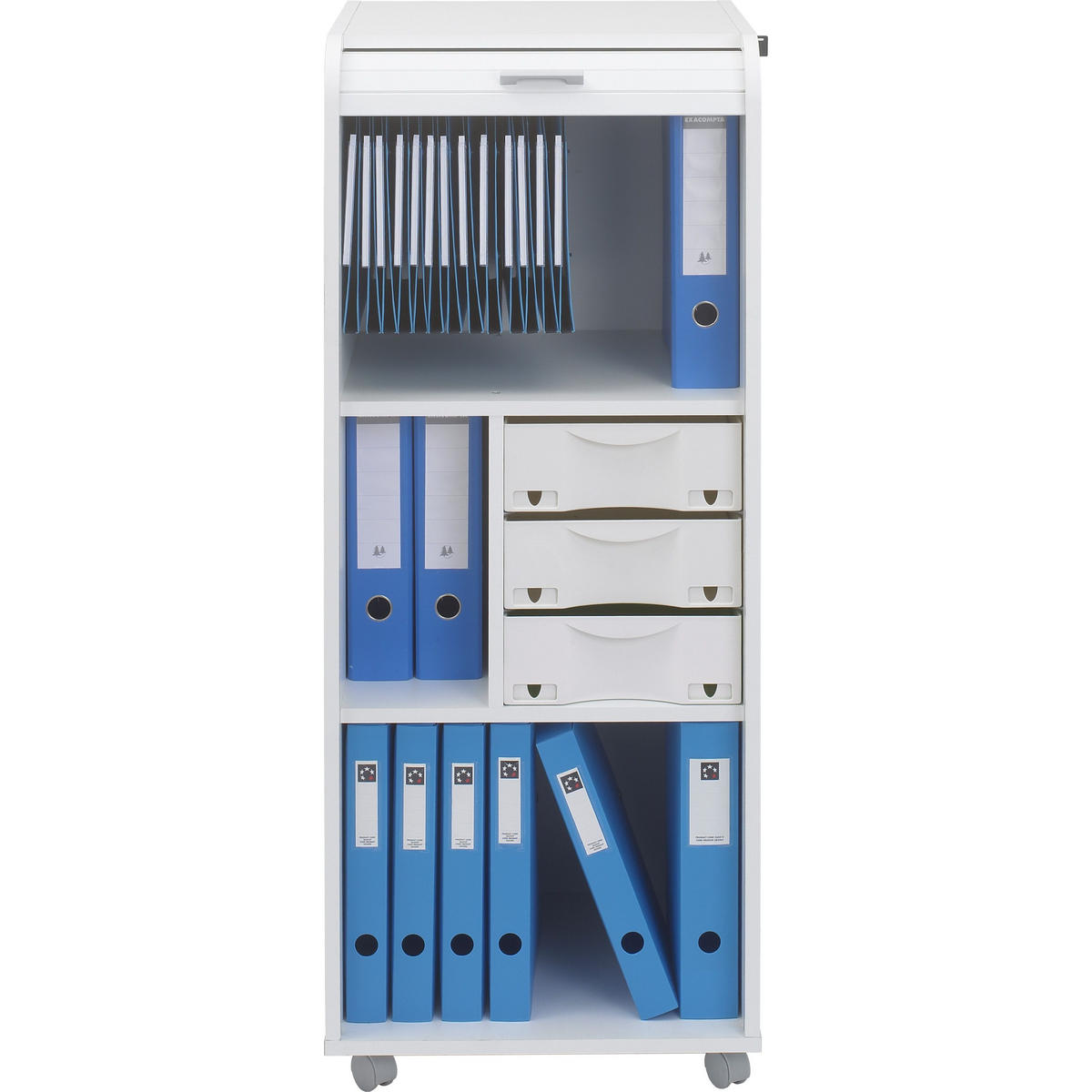 AKTENSCHRANK mit Rolladentür 47/47/117cm - Weiß, Holzwerkstoff (47/117/47cm) - Simmob