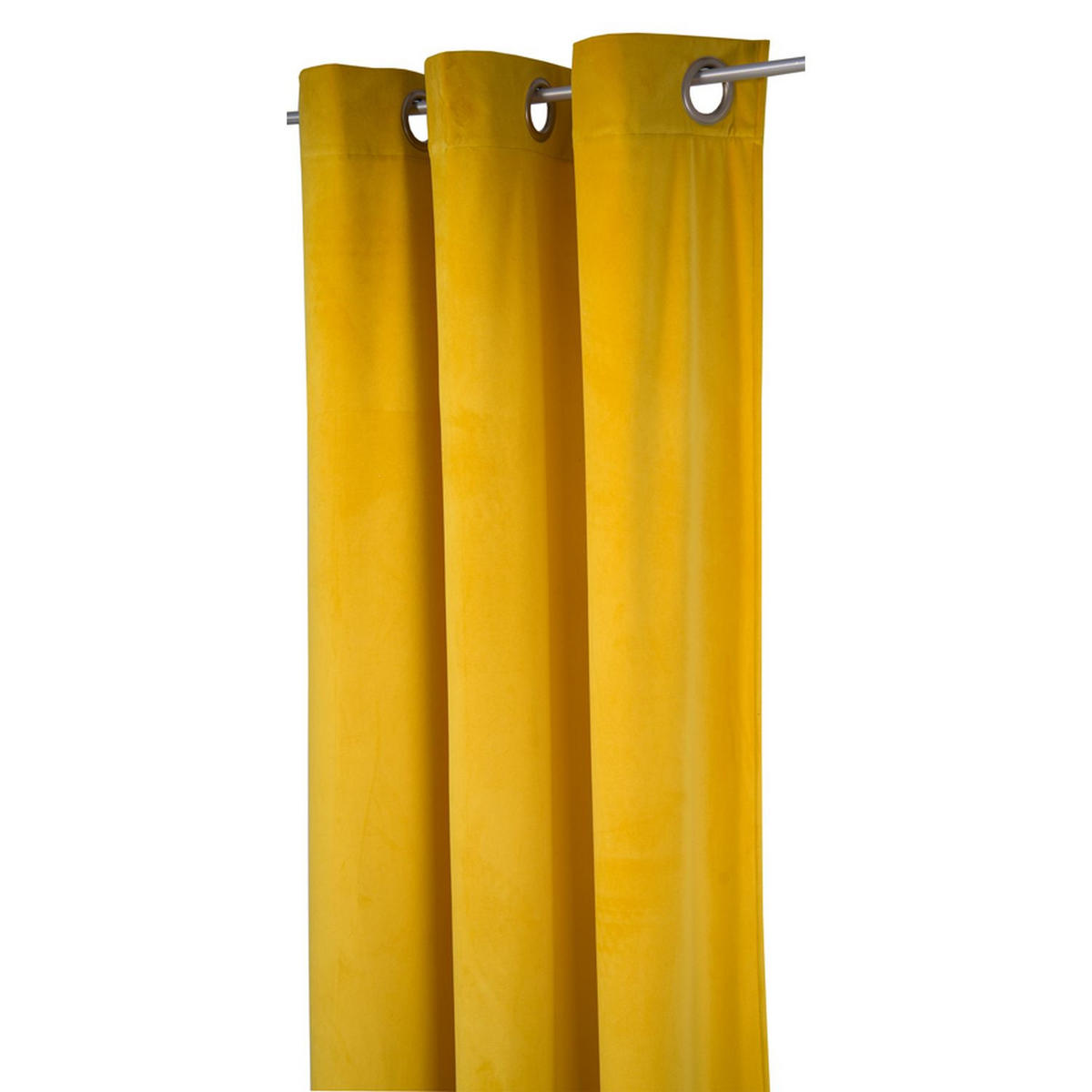 BLICKDICHTER ÖSENVORHANG French Velvet - Gelb, Textil (135/0.5/245cm) - Tom Tailor