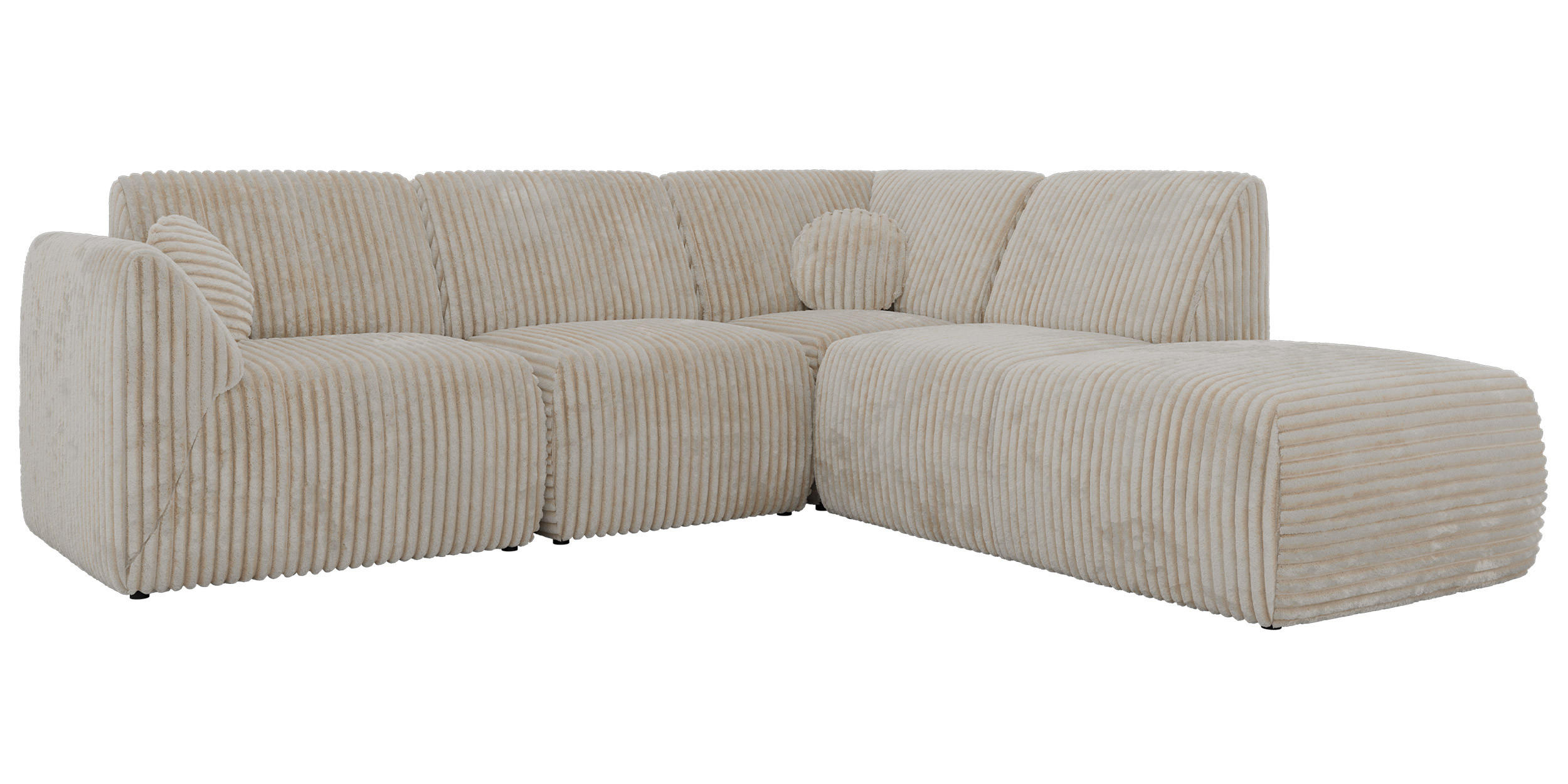 ROHOVÁ SEDAČKA NOARA 5M L Béžová Manšester - Vpravo - čierna/béžová, textil/plast (267/244cm) - MKS