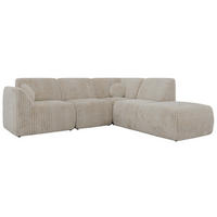 ROHOVÁ SEDAČKA NOARA 5M L Béžová Manšester - Vpravo - čierna/béžová, textil/plast (267/244cm) - MKS