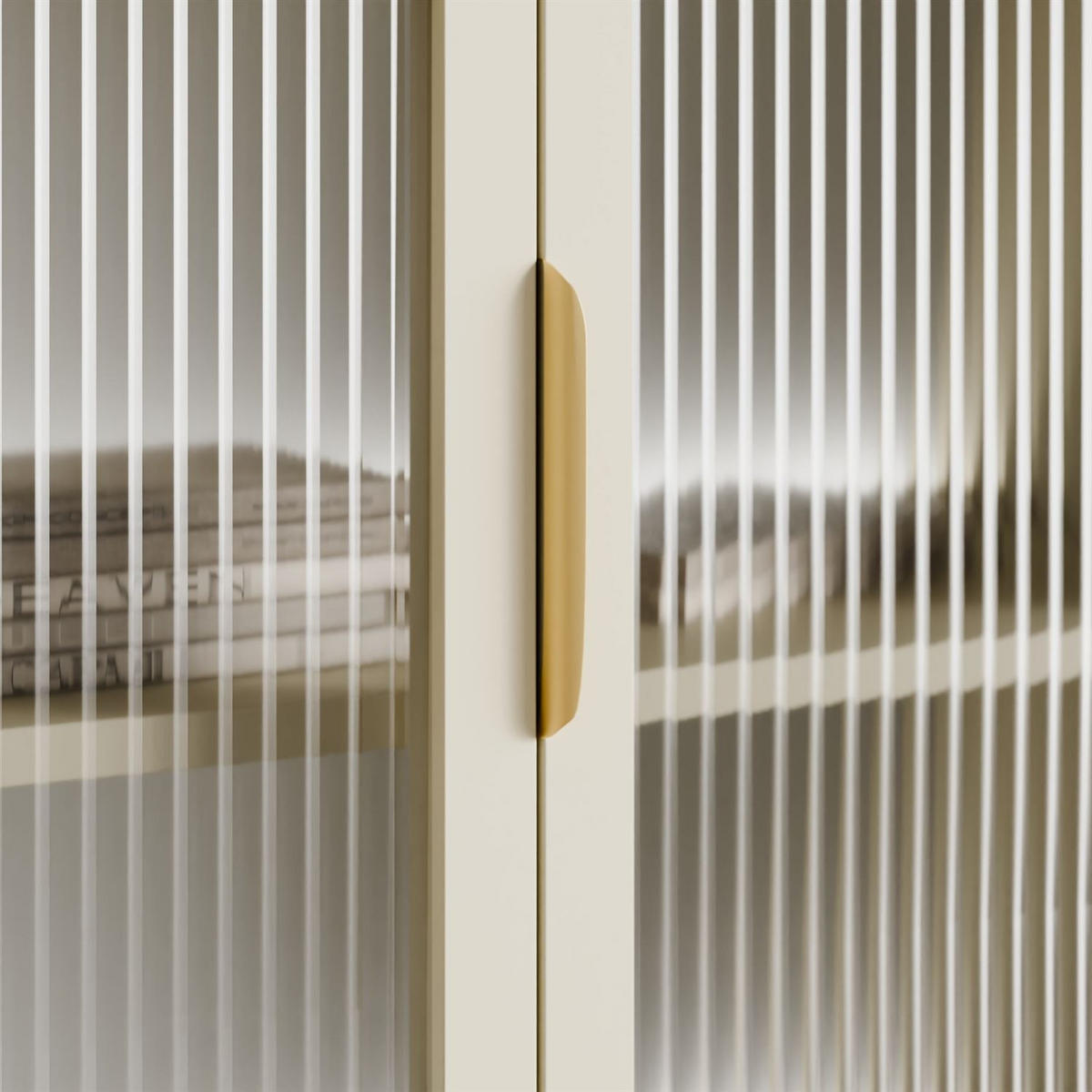 KOMMODE LINEA mit Glasfronten und LED-Beleuchtung Kaschmir - Kaschmir, Holzwerkstoff (181/83/39cm) - Lookway