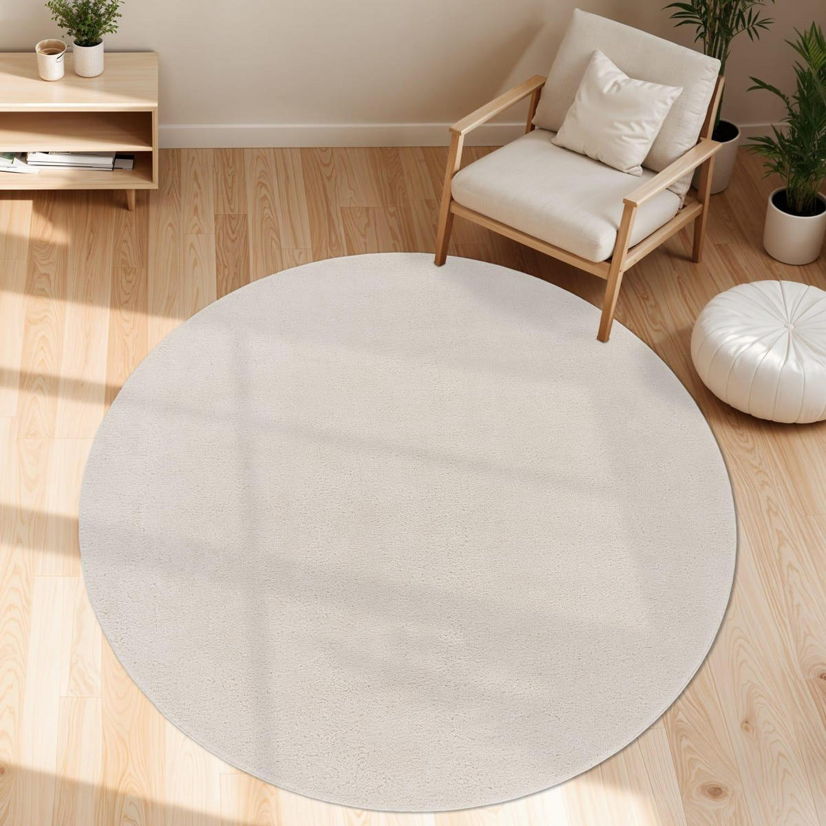 KURZFLORTEPPICH 120/120 cm Cadiz 630 - Creme, Kunststoff (120/120cm) - Paco Home