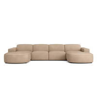 ECKSOFA Cursal Round U-Form, Stoff Salvador, Beige - Beige, Holz (364/166cm) - Kaiser Möbel
