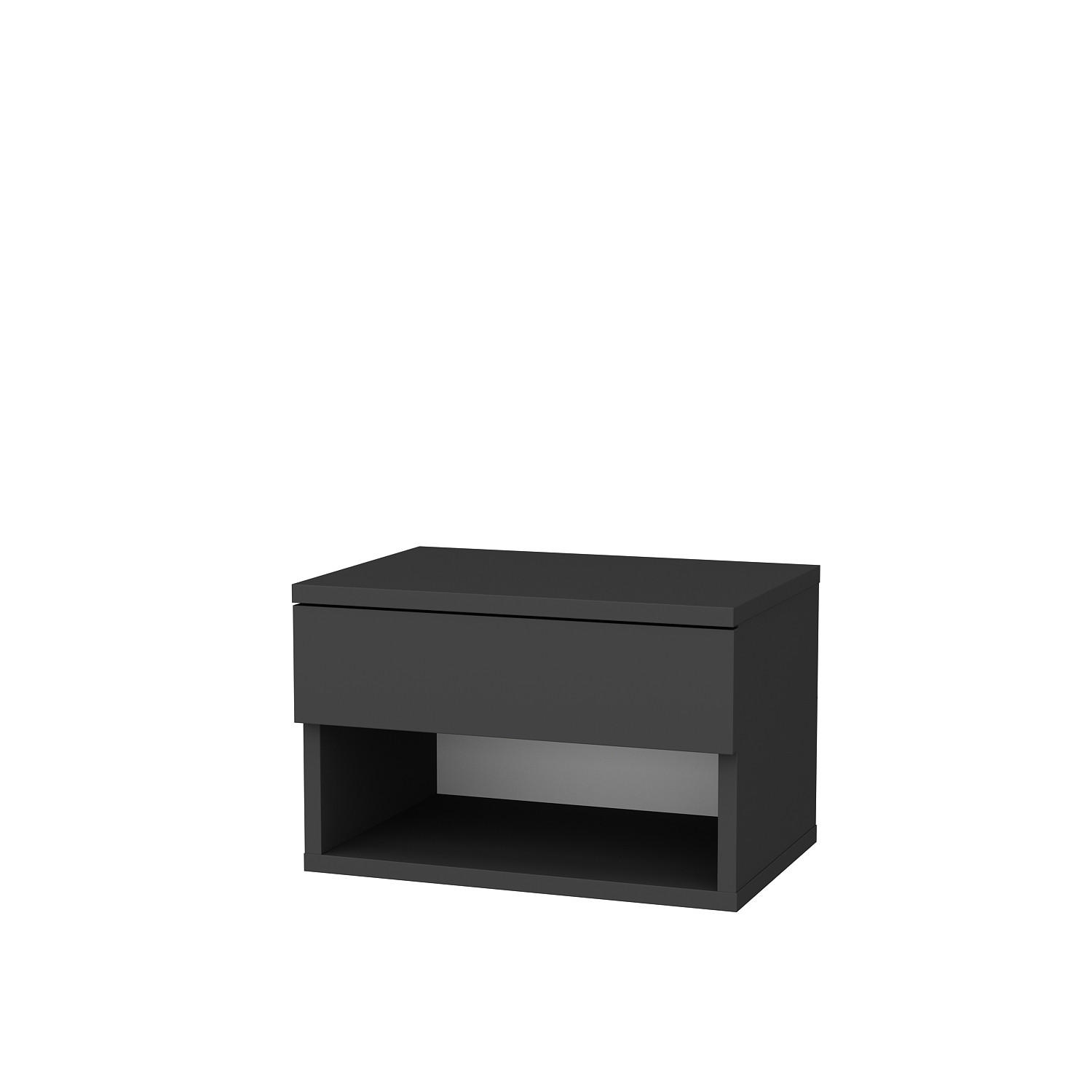 NACHTTISCH Jamot Anthrazit - Anthrazit, Holzwerkstoff (44.5/29/31.7cm) - Decorotika