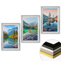 WANDBILDER 3er Set - 40x60 cm Silberner Rahmen - Naturlandschaft der Bergseen - Silberfarben, Kunststoff (40/60cm) - ArtPrintCave