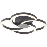 DECKENLEUCHTE Fico G80660/06 - Schwarz, Metall (34/34/6cm) - Brilliant