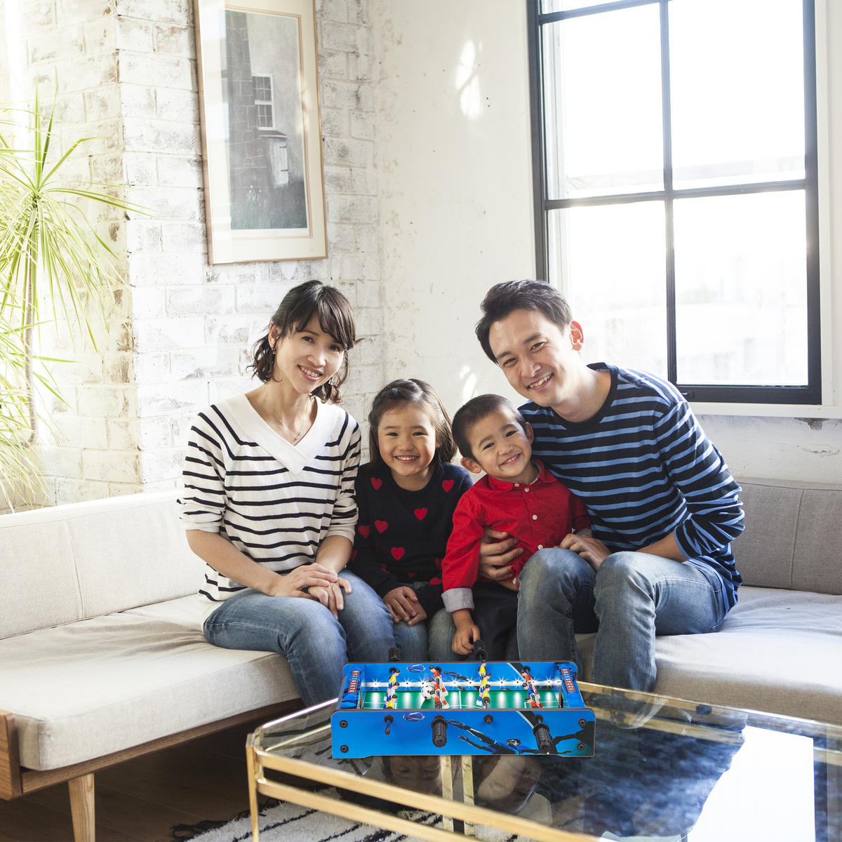 TISCHKICKER LED - Blau, Holzwerkstoff/Kunststoff (51/51cm) - Relaxdays