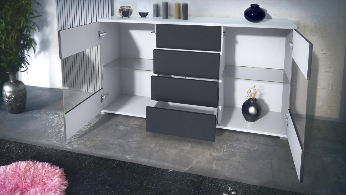 SIDEBOARD Bari Avola-Anthrazit - Anthrazit, Holzwerkstoff (138.5/75.5/35cm) - Vladon