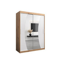 SCHWEBETÜRENSCHRANK 200/150/62 2-türig - Silberfarben/Eiche Artisan, Holz/Kunststoff (150/200/62cm) - Abiks Möbel