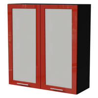 HÄNGESCHRANK Brerra W4S/90 Schwarz / RAL 3002 karminrot Hochglanz 90 / 32,5 / 96cm - Rot/Schwarz, Holz/Holzwerkstoff (90/96/32.5cm) - Feldmann-Wohnen