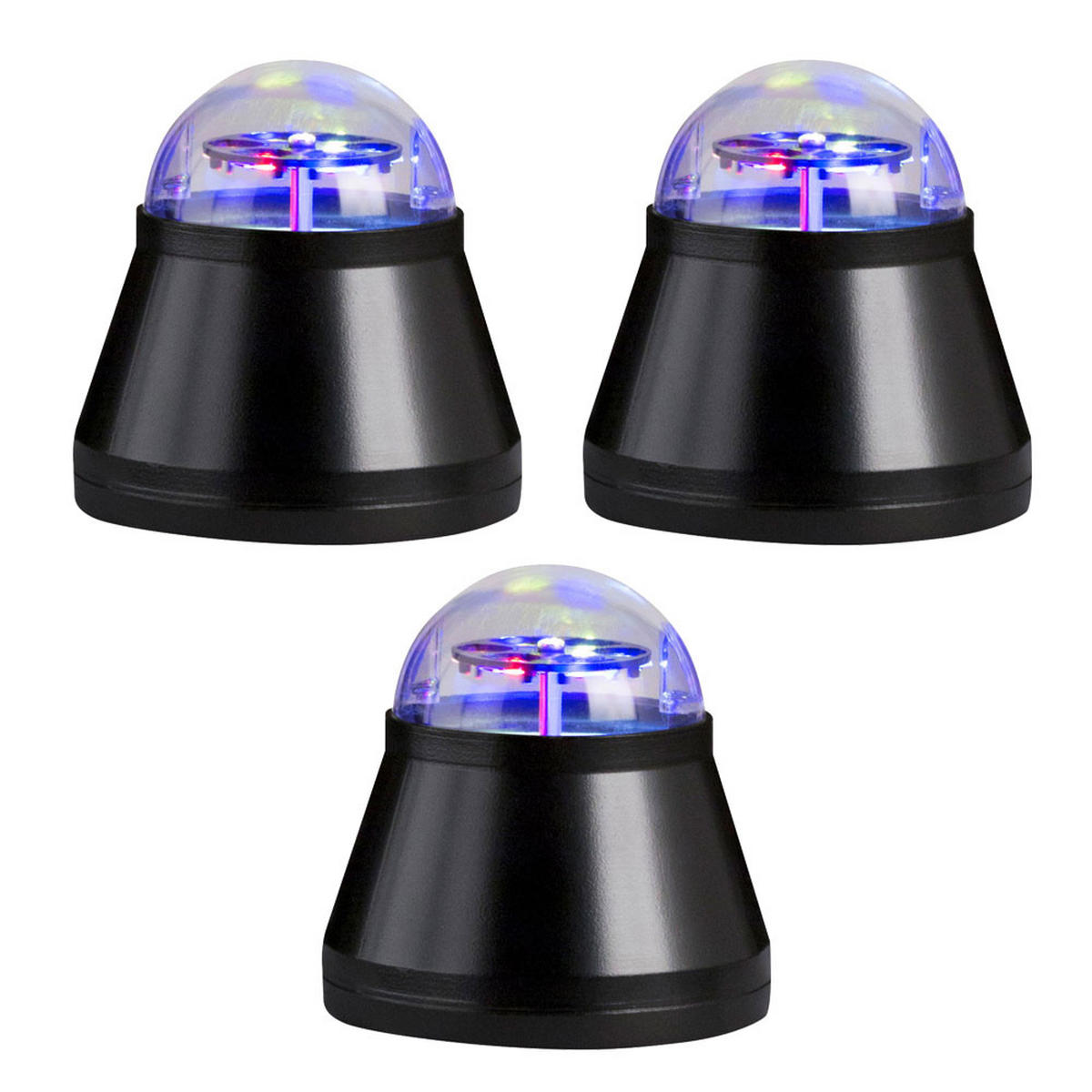 LED DEKOLEUCHTE Kunststoff Schwarz 3er Set - Schwarz, Kunststoff (10/10/10.5cm)