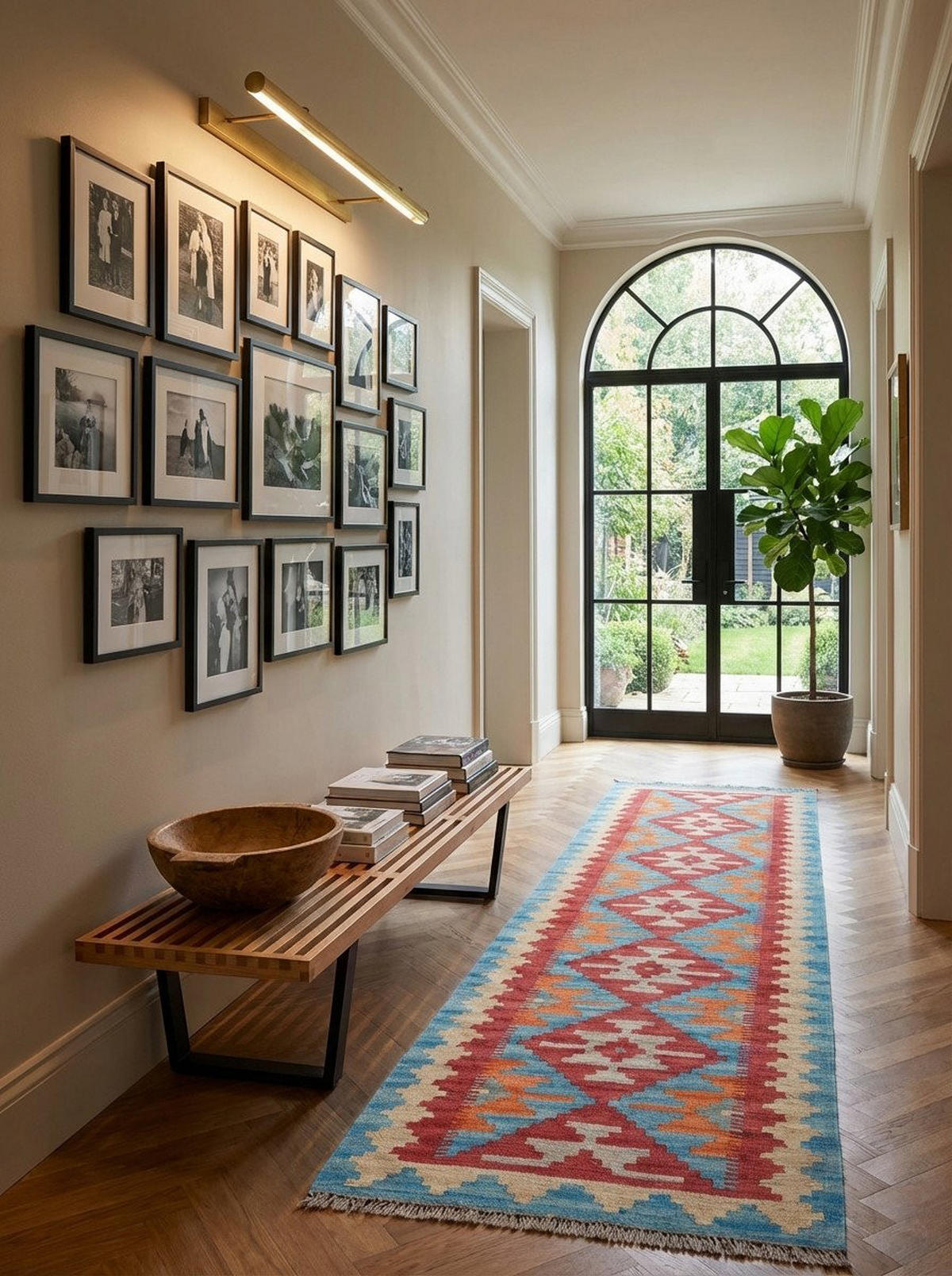 HANDWEBTEPPICH Kelim Gashgai Rot 192/58 cm Schurwolle - Rot, Textil (58/192cm) - Looma