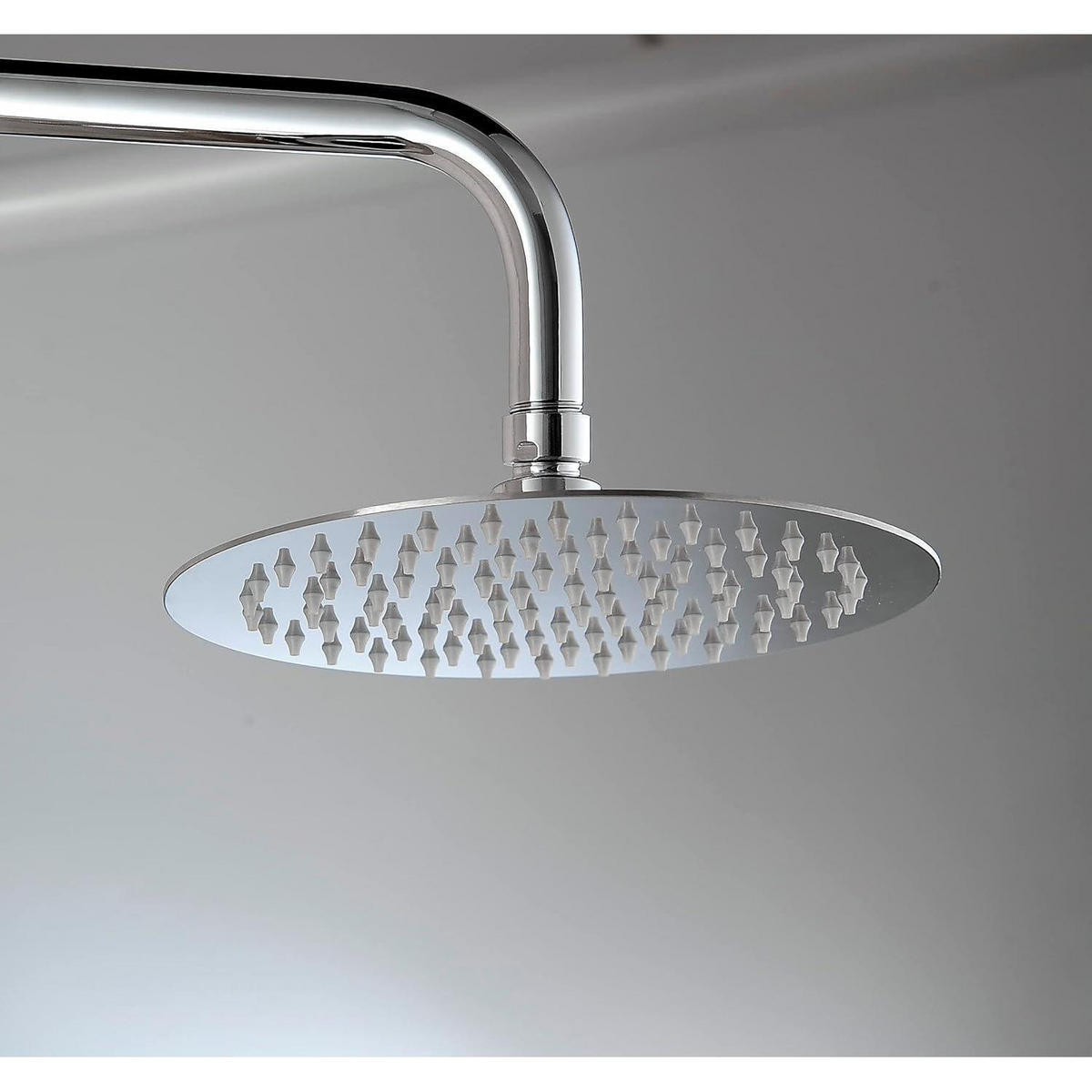 REGENDUSCHE 20 cm Edelstahl Chrom mit Anti-Kalk-Düsen - Silberfarben, Metall (20/12.7/20cm)