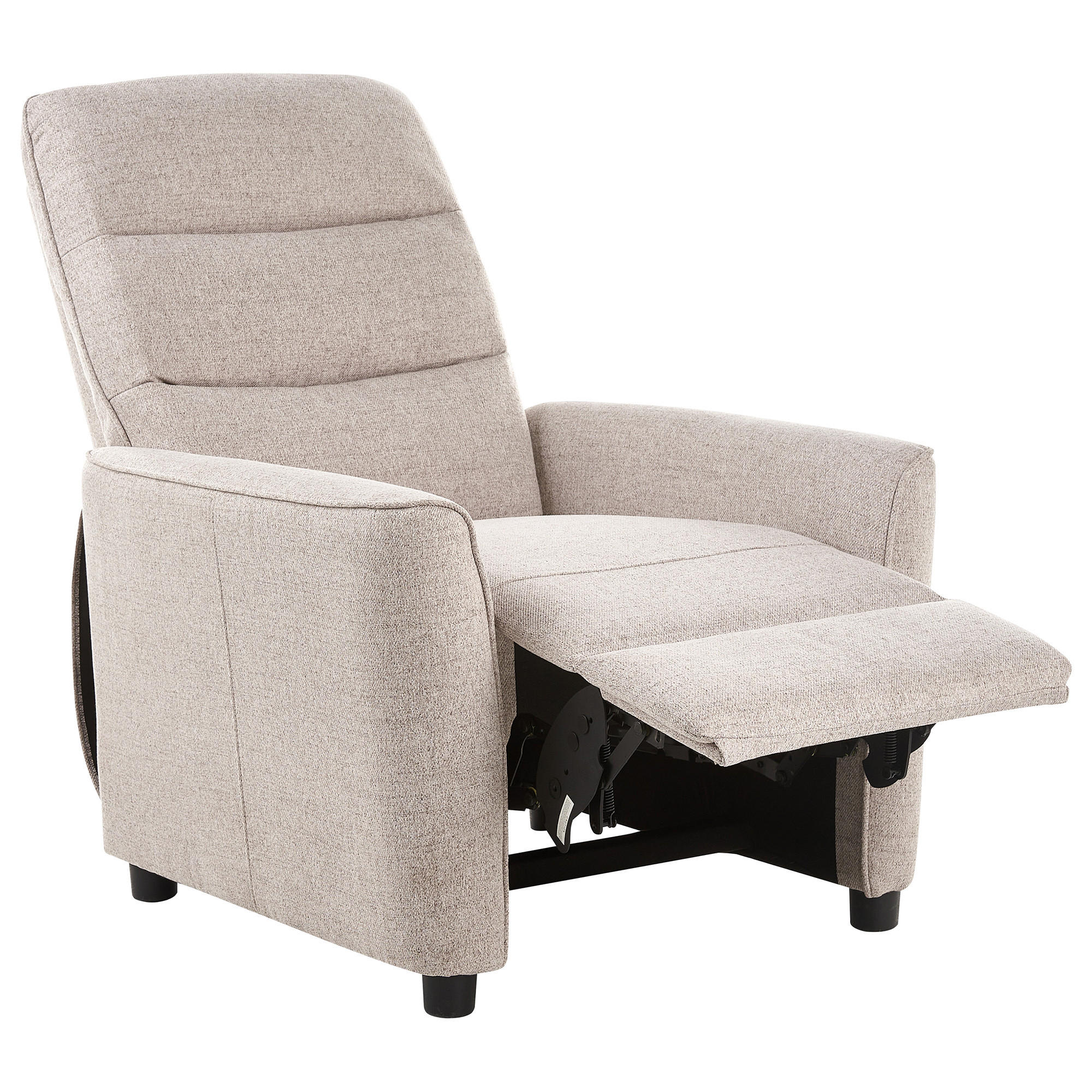 FERNSEHSESSEL mit Fußstütze Stoff Beige Sande - Taupe, Textil (76/102/83cm) - Beliani