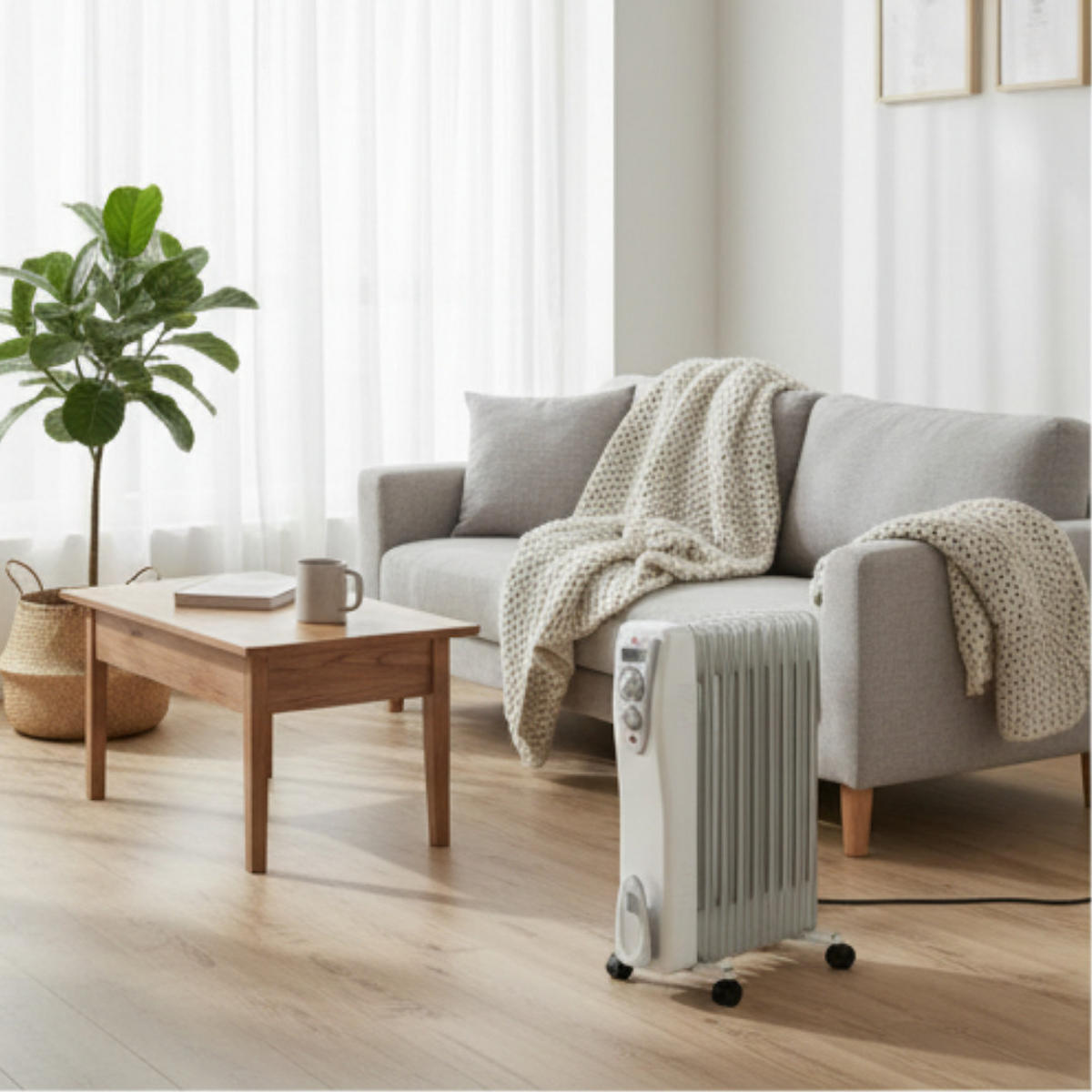 KONVEKTOR Elektroheizung 700–2000 W Programmierbar Weiß - Weiß, Kunststoff/Metall (68/44/19cm) - JUNG