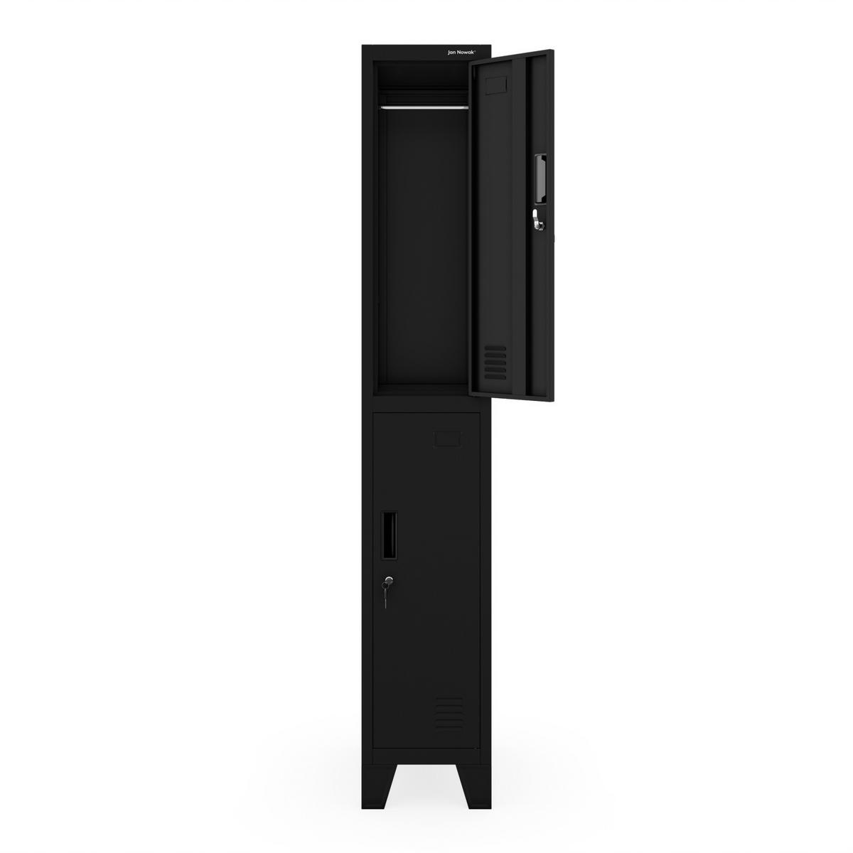 MITARBEITER-GARDEROBENSCHRANK BARTEK 1 PLUS - Schwarz, Metall (29/172/45cm)