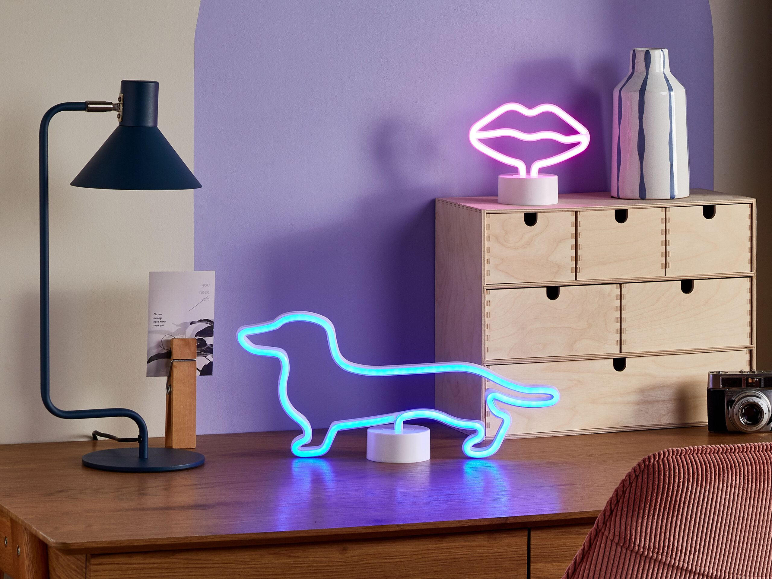 NEONLICHT Francis 8/44/20 cm - Blau, Kunststoff (8/44/20cm) - Beliani