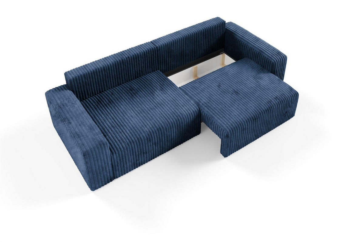 SCHLAFSOFA Natalia - Dunkelblau, Holzwerkstoff/Textil (252/85/105cm) - Fun Möbel