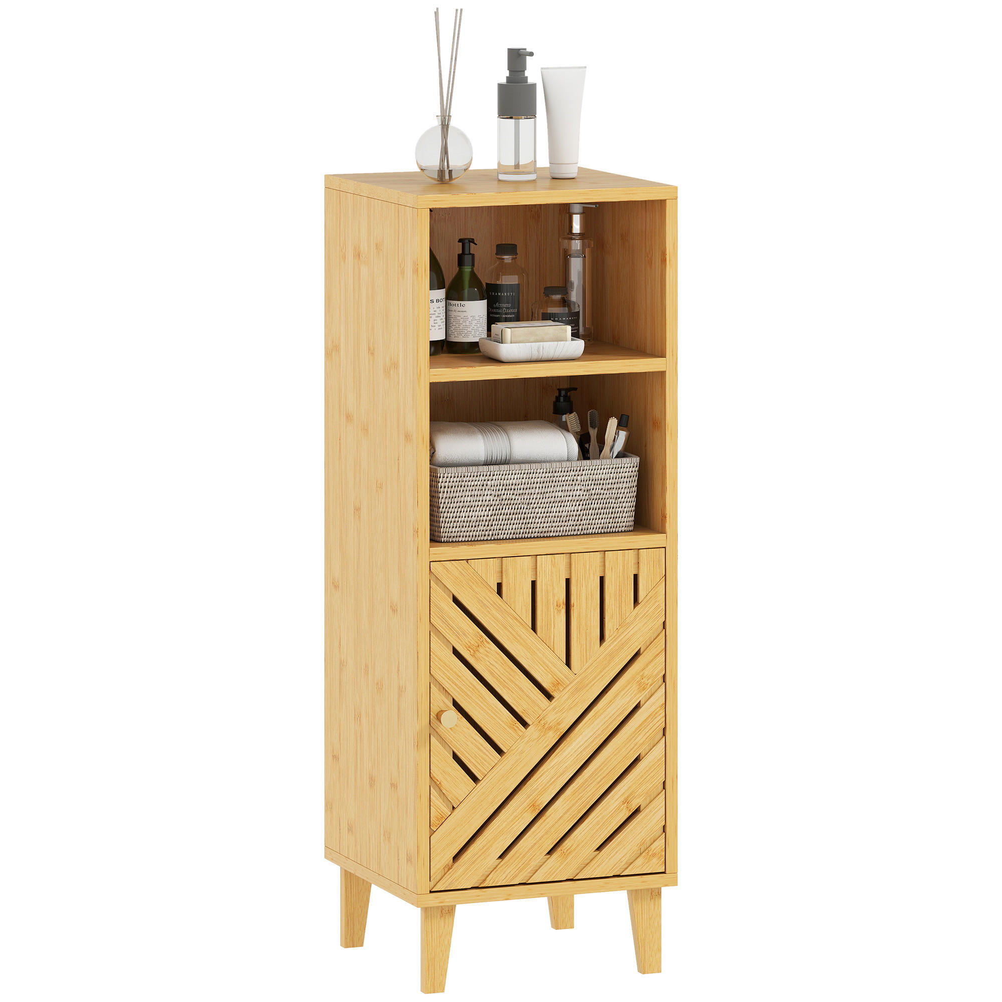 BADEZIMMERSCHRANK Naturfarben 32/30/90 cm - Naturfarben, Holz (32/90/30cm) - PANGIVO