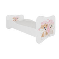 KINDERBETT Gonzalo weiß / pink 88 / 164 / 63cm - Pink/Weiß, Holz/Holzwerkstoff (80/160cm) - Feldmann-Wohnen