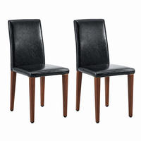 ESSZIMMERSTUHL mit PU-Bezug 90 cm Schwarz Nussbaumoptik 2er-Set - Schwarz, Metall (47/90/41.1cm) - Meubliv