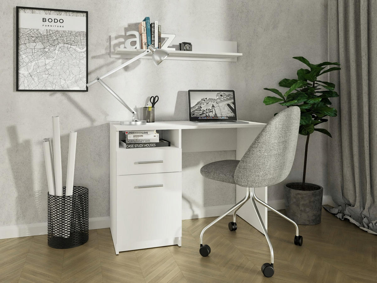SCHREIBTISCH Bodo DSP Weiß 100/50/75 cm - Weiß, Holzwerkstoff (50/100/75cm) - Matkam Möbel