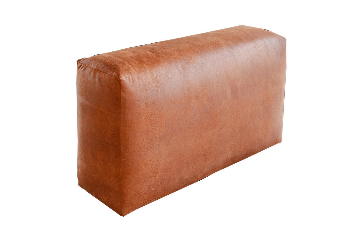 ARM- / RÜCKENLEHNE MIA Braun Lederfaserstoff - Schwarz/Braun, Leder/Kunststoff (120/72/40cm) - KAWOLA