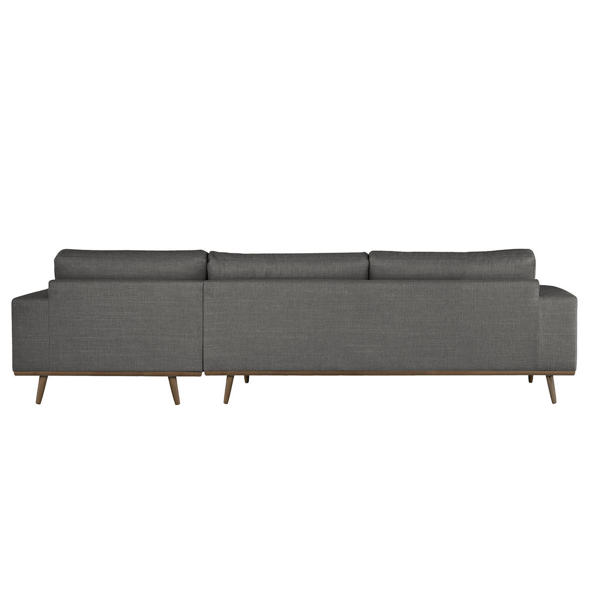 ECKSOFA mit Longchair - Eichefarben/Dunkelgrau, Eichenholz/Textil (281/153cm) - home24