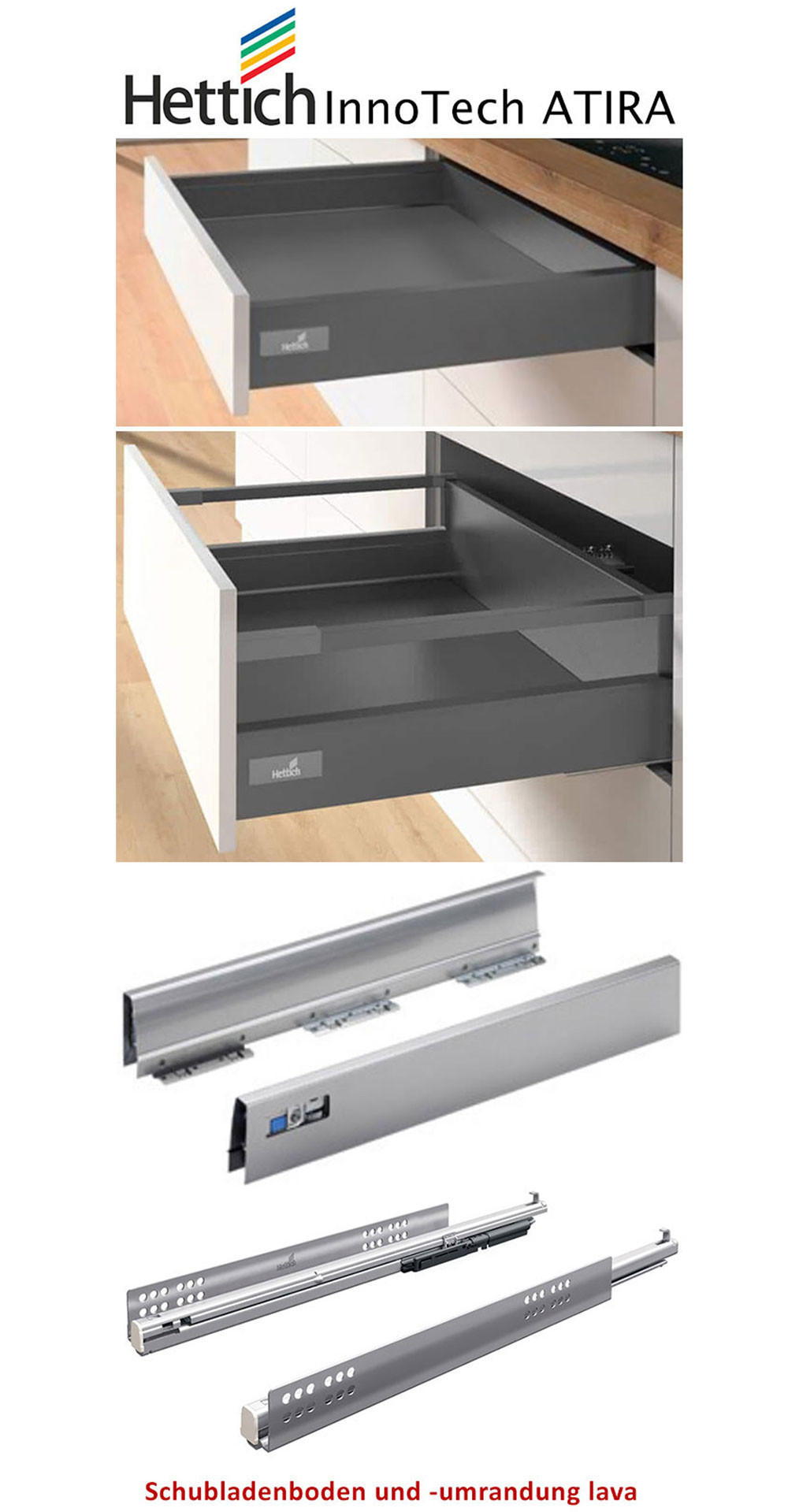 KÜCHENLEERBLOCK Oslo weiß matt / dust grey matt 212cm / 392cm / 207cm 13-teilig mit Vollauszug (HETTICH InnoTech Atira) - Weiß/Grau, Holzwerkstoff/Metall (212/207/392cm) - Feldmann-Wohnen
