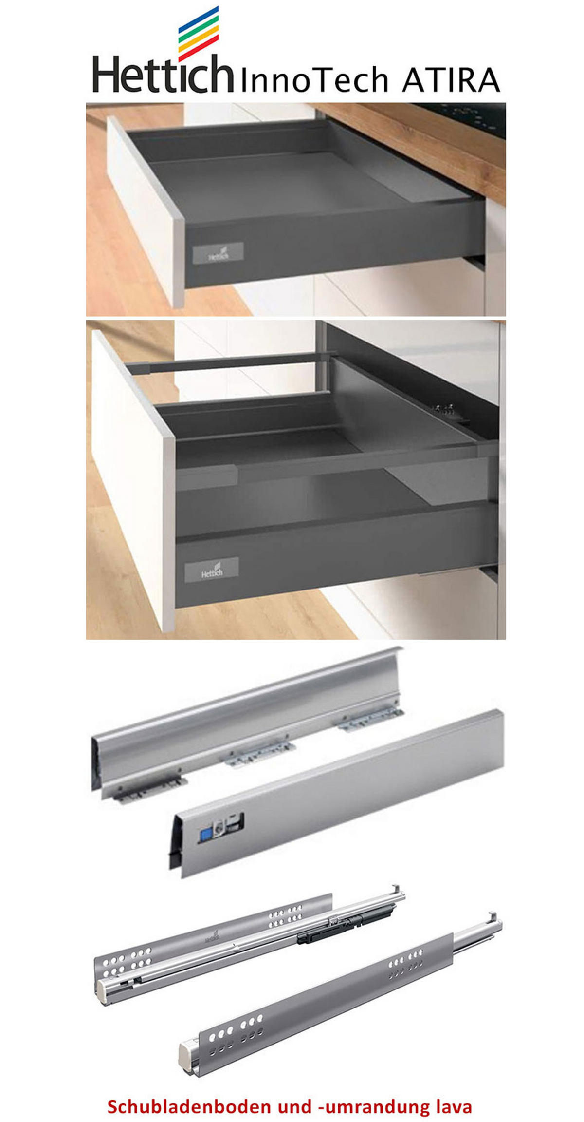 KÜCHENLEERBLOCK Oslo weiß matt / indigo matt 212 / 392 / 207cm 13-teilig mit Vollauszug (HETTICH InnoTech Atira) - Blau/Schwarz, Holzwerkstoff/Metall (212/207/392cm) - Feldmann-Wohnen